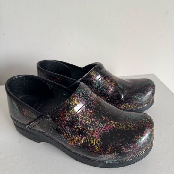 Dansko Patent Leather Rainbow Clogs - Picture 4 of 11